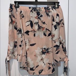AQUA Off the shoulder Floral Blouse.